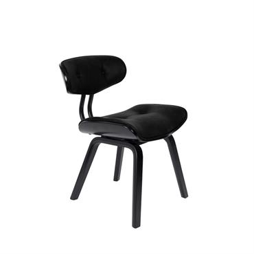 Chaise cuir noir design années 50
