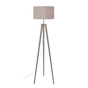 Lampadaire bois taupe
