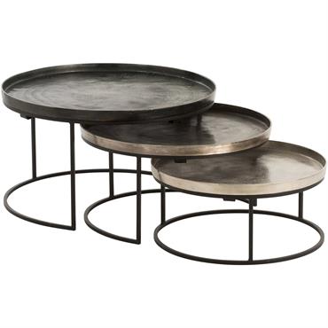 Tables gigognes Aluminium Noir