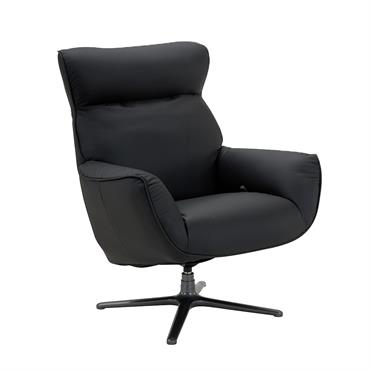 Fauteuil de relaxation design  en cuir noir