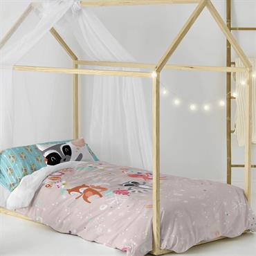 Parure housse de couette 2 pièces 100% Coton Multicolore 155x220 cm