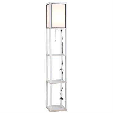 Lampadaire étagère H160 cm 3 étagères 4 niveaux blanc