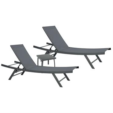 Bain de soleil  en acier gris anthracite