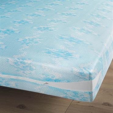 Housse de matelas en maille extensible 160x200cm Gris