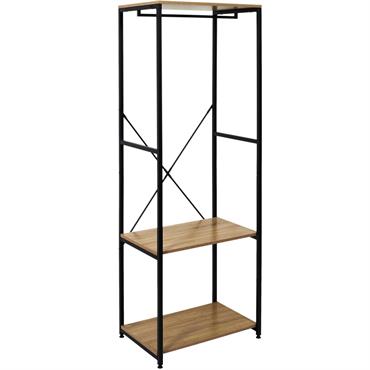 Portant à vêtement en bois et métal stan