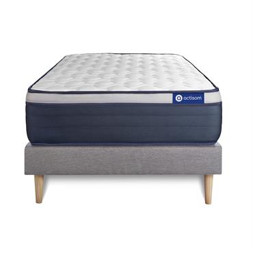 Ensemble 120x200 cm sommier kit gris