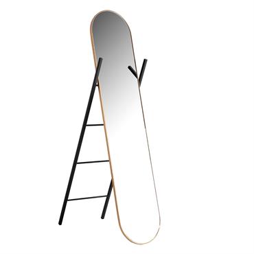 Miroir haute ovale varese, couleur noir, style art déco. Fabriqué en fer. Produit pliante. 