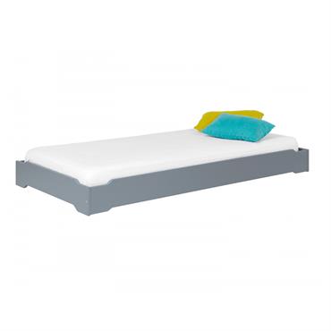 Lit enfant Montessori 90x190 en pin massif Gris