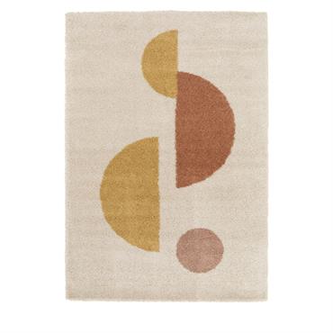 Tapis contemporain à motif géométrique - 160x230cm Écru Polypropylène