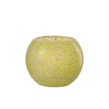 Photophore rond verre jaune H17