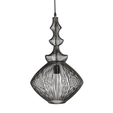 Lustre en fer noir 33x33x57 cm