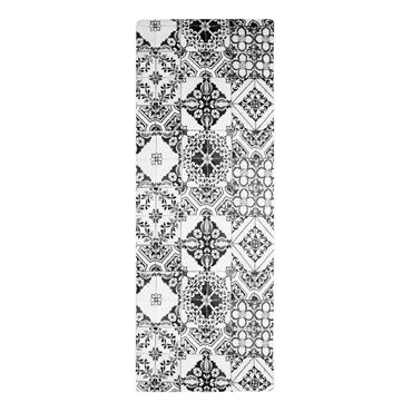 Tapis de cuisine carreaux de ciment noir 45x120