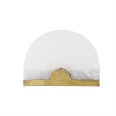 Applique en albâtre et métal doré laiton vieilli