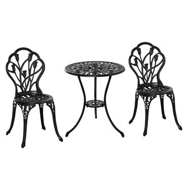 Ajoutez une touche d'élégance à votre jardin ou votre terrasse grâce à cet ensemble 3 pièces style rural chic. Fabriqué en métal style fer forgé avec lignes fuselées, il sera ...