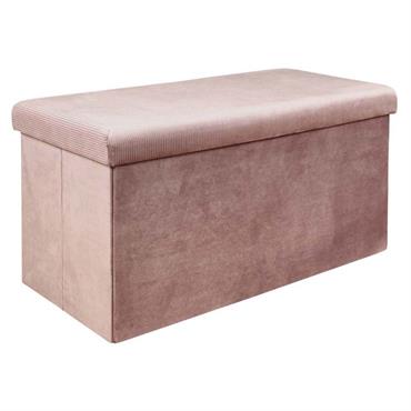Banc coffre de rangement rose poudré