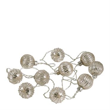 Guirlande lumineuse LED boules argentées