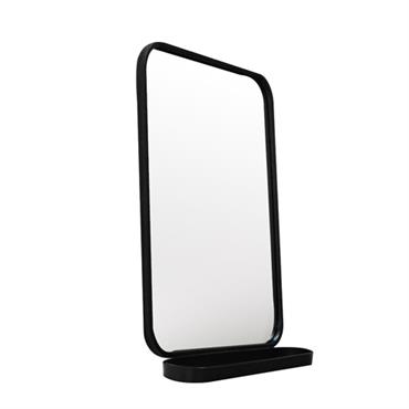 Miroir avec étagère en métal noir 51x78