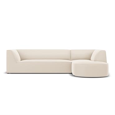 Canapé D'Angle Droit 4 places en Velours Beige