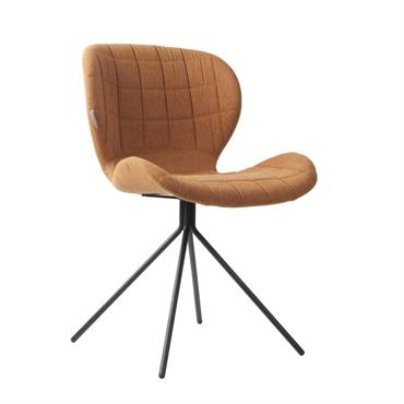 Fauteuil design en tissu camel
