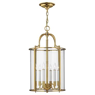 Suspension en laiton massif et verre transparent laiton poli