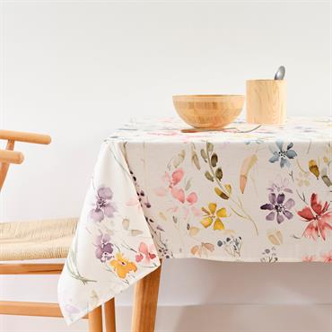 Nappe en tissu à fleurs multicolores 100x140 cm