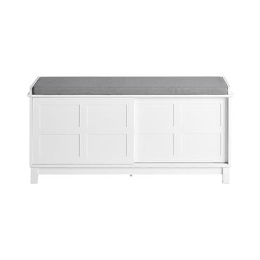Banc à chaussures 2 portes effet bois blanc
