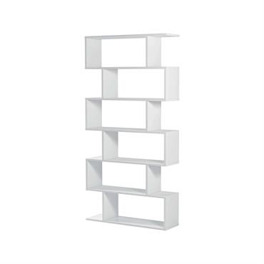 Bibliothèque effet bois blanc 50x25 cm