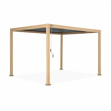 Pergola bioclimatique coloris bois