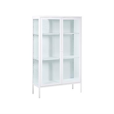 Armoire vitrine métal 90 cm blanc