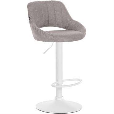 Tabouret de bar en tissu ajustable pivotant tissu Gris