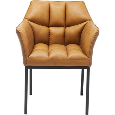 Chaise avec accoudoirs Thinktank marron Kare Design