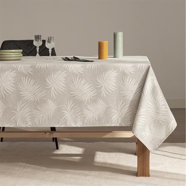 Nappe imprimée toucher tissu et traitement antitache Gris 140x240 cm