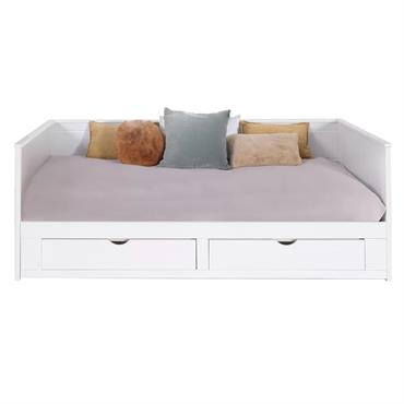Optez pour un lit banquette extensible design, malin et pratique pour la chambre de votre enfant ou la chambre d'amis. Avec ses deux grands tiroirs de rangement, il sera parfait ...