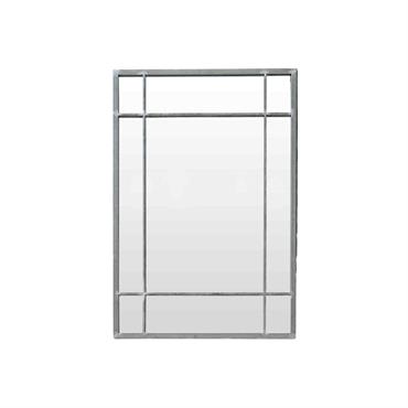 Miroir Art Déco en métal finition zinc - 130 x 90 cm