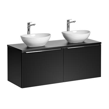Meuble double vasque stratifiés noir