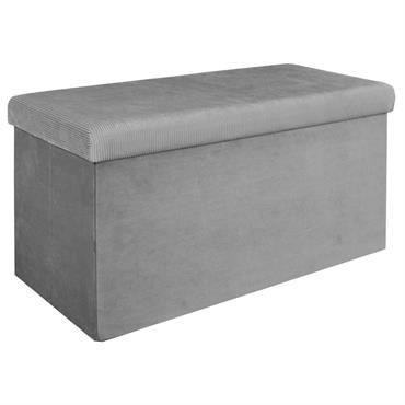 Banc coffre de rangement gris souris