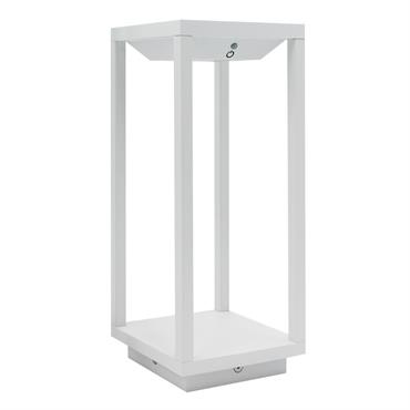 Lanterne solaire chic Aluminium Blanc H34cm