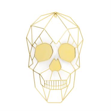 Déco murale Skull en métal doré