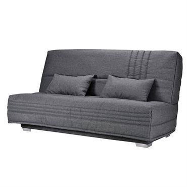 Banquette clic-clac avec matelas de 17 cm gris foncé