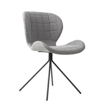 Chaise design en tissu lainé gris