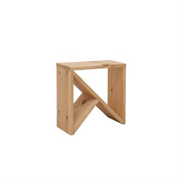 Table d'appoint en bois de pin marron 50x50cm