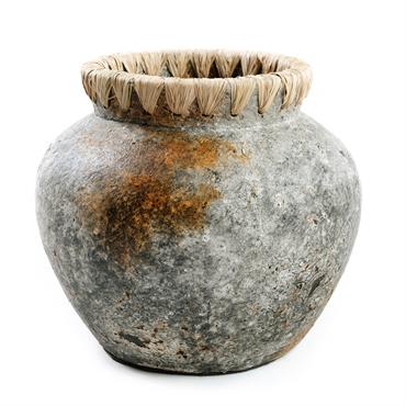 Vase en terre cuite antique gris h19