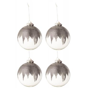 Cette boîte de 4 boules de Noël en verre gris est un véritable trésor pour les amateurs de décoration de Noël. Chaque boule mesure 12x12x12 cm, offrant ainsi une taille ...