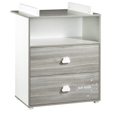 Commode à langer Smile chêne silex