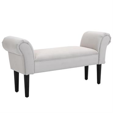 Banc banquette design contemporain accoudoirs courbés gris