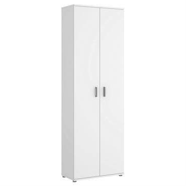 Armoire polyvalente à 2 portes effet bois blanc 61x35 cm