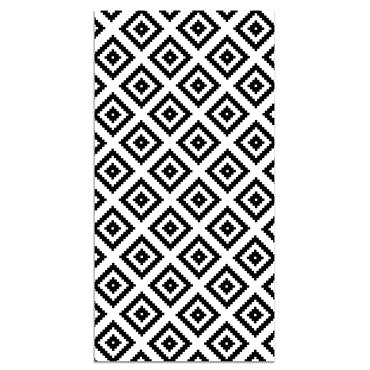 Tapis vinyle carrés noirs 80x250cm