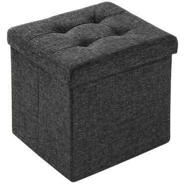Banc Tabouret Coffre de rangement Pliable Polyester gris foncé