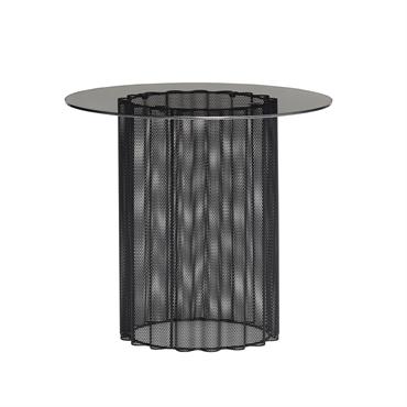 Table en verre et métal noir dépoli