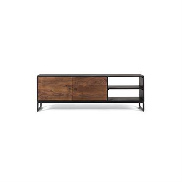 Meuble TV bois palissandre et manguier marron et métal